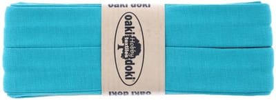 Oaki Doki Jersey Tricot Biaisband 20mm – 3 Meter – Aquablauw 123 – Elastisch Afwerkingslint voor Stretchstoffen