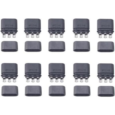 10 Paires de Connecteurs MR30 | Métal Nickelé | Pour Batterie LiPo RC et ESC | Fiches Haute Intensité, Durables | Noir