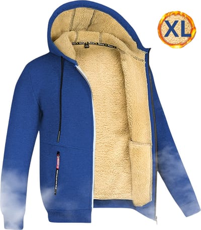 Livano Winterjas - Heren - Bont - Ritssluiting - Warm - Herfst/Winter - Koningsblauw XL