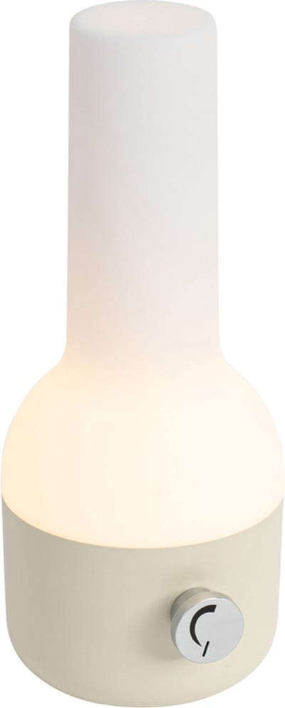 QAZQA haard - Moderne Dimbare LED Draadloze Oplaadbare Tafellamp USB met Dimmer - 1 lichts - H 24 cm - Beige - Buitenverlichting