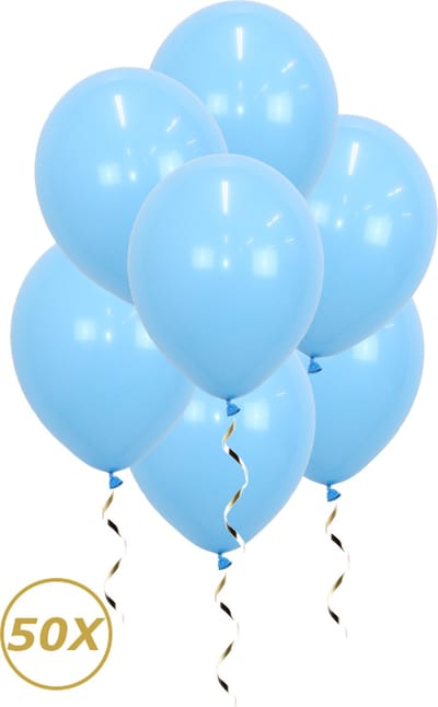 Blauwe Helium Ballonnen Gender Reveal Versiering Feest Versiering Ballon Geboorte Licht Blauw Decoratie - 50 Stuks