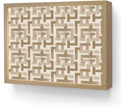 Wandlamp 40x30 cm - Oplaadbaar - Geometrisch - Retro - Bruin - Wandlampen binnen woonkamer - Slaapkamer lamp - Decoratieve nachtlamp - Vloerlamp draadloos