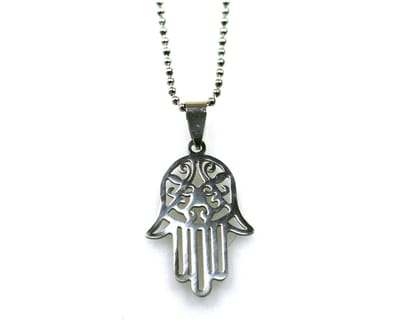 IbizaMen KIDS - Jongens - ketting - ballchain - RVS - hamsa handje