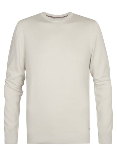 Petrol Industries Heren Fijngebreide Trui - Regular Fit - Ronde Hals - Truien Heren - Pullover - Wit - Maat M