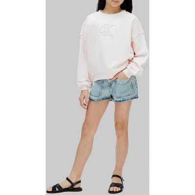 Calvin Klein Girls Crewneck Sweatshirt Pearl Taglia: 8 | Maglioni Outlet | kids | Bianco