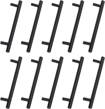 10 Stuks RVS Zwarte Deurgrepen 192mm Voor Keukenkastjes en Lades - Inclusief Schroeven en Montageaccessoires