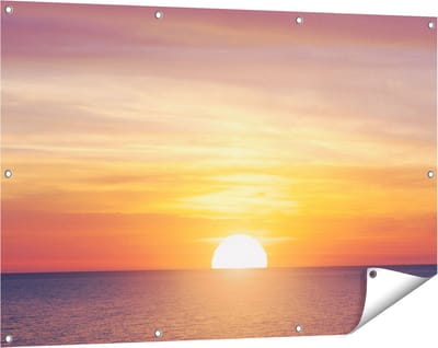 Gards Tuinposter Zonsondergang op de Zee - 120x80 cm - Tuindoek - Tuindecoratie - Wanddecoratie buiten - Tuinschilderij