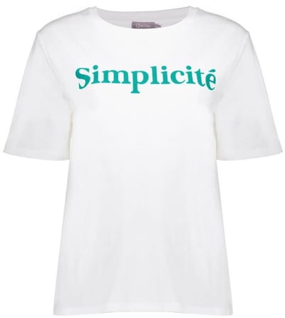 Geisha T-shirt Simplicity Off-white/emerald Size: S | T-Shirts Outlet | Dames | Wit