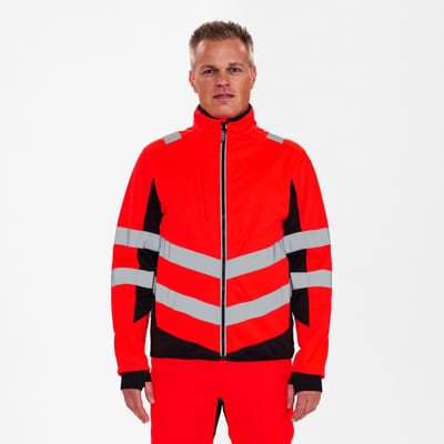 Engel Safety softshell jack 1158-237 - Hi-vis Red / Black - L