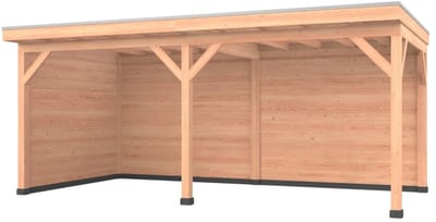 Douglas overkapping, 600 x 300, met achterwand en zijwand, Westwood Comfort Plus