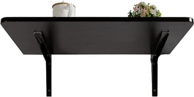 Vouwbureau Wandmontage - Klaptafel Muur - Ruimte Besparen - Massief Houtnerf - 60 x 50 cm - Zwart