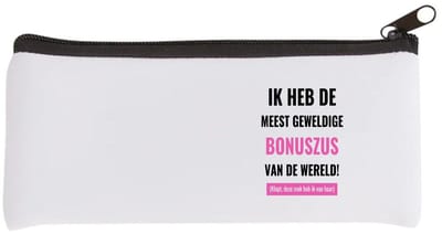 Akyol - ik heb de meest geweldige bonuszus van wereld (klopt, deze mok heb ik van haar) Etui - Zus - de meest geweldigste bonuszus - verjaardagscadeau - verjaardag - cadeau - cadeautje voor zus - zus artikelen - kado - geschenk - gift - 20 bij 9 cm