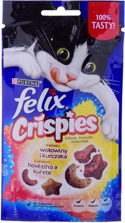 Kattenvoer Purina Felix Crispies Kip Kalfsvlees 45 g