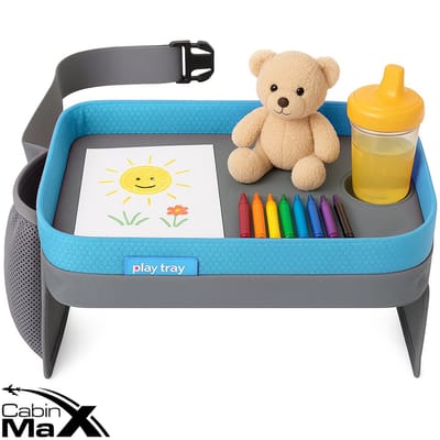 CabinMax Reistafel - Playtray voor Onderweg - Speeltafel voor Auto en Vliegtuig - Lichtblauw (play gy/be)