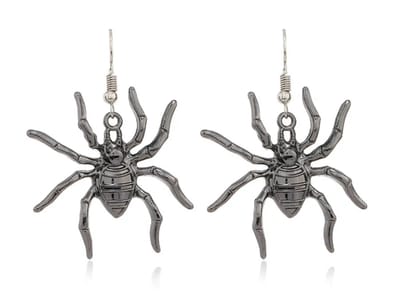 Plux Fashion Spin Oorbellen - Zilver - 5cm - Metaal - Heren - Dames - Sieraden - Zilveren Oorbellen - Oorhangers - Spider Earrings - Sieraden Cadeau - Luxe Style - Duurzame Kwaliteit - Halloween - Oktoberfeest - Kerst - Halloween kostuum