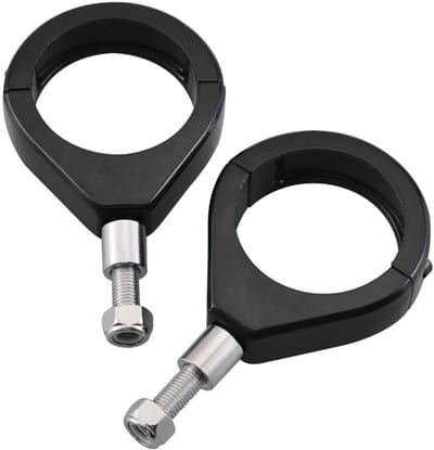 JHUBERS- Motorcycle Fork Indicator 39mm/41mm - Aluminium Beugel - Universele Montage - Zwart/Chroom - Inclusief 2 Beugels - Perfect voor Richtingaanwijzers - Turnsignalbeugel