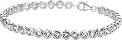 The Jewelry Collection Tennisarmband Zirkonia 4 mm - Zilver