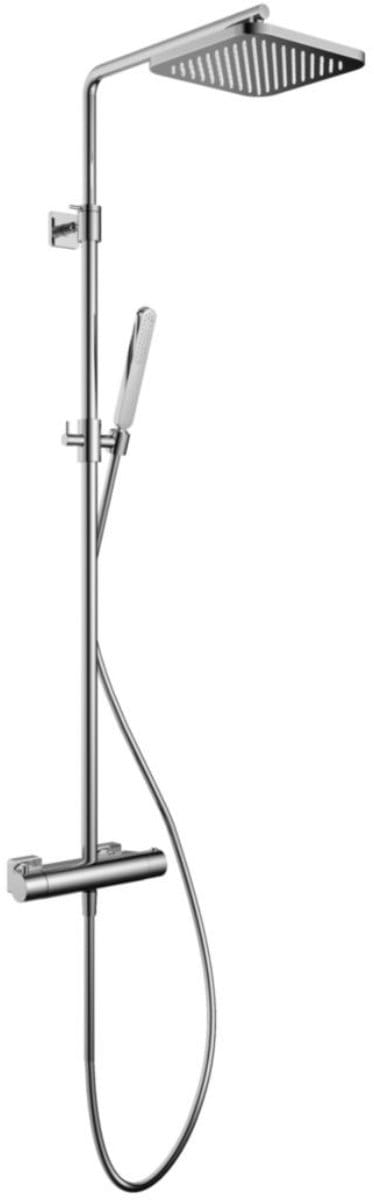 Hotbath Gal - Stortdoucheset - 220 mm Hoofddouche - 360 mm Hartafstand - Glijstang - Staafmodel Handdouche - Chroom - Hoogglans - Opbouw - 1/2 Inch Aansluiting