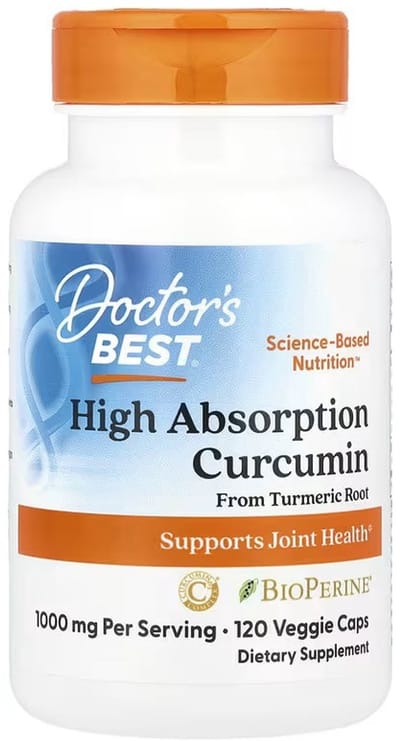 Doctor's Best, goed opneembare curcumine, 120 plantaardige capsules
