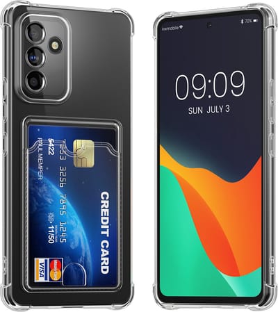 kwmobile Hoesje met kaarthouder voor Samsung Galaxy A54 5G - telefoonhoesje met kaartsleuf - Soft Case - beschermhoesje in transparant