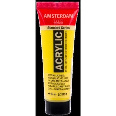 Peinture acrylique en tube - Jaune métallique - 831 - Amsterdam - 20ml geel
