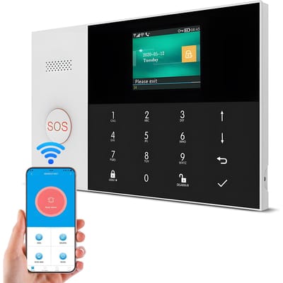 Slim Alarmsysteem voor Huisbeveiliging met APP-bediening 24IN TFT LCD-scherm Eénknopsalarm US