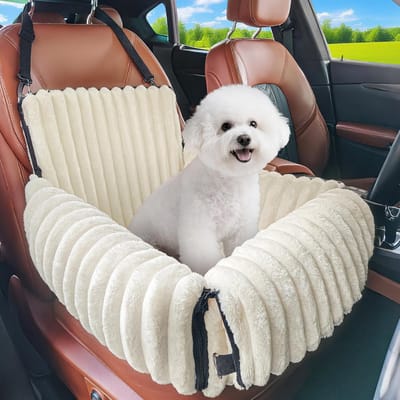 Honden autostoel - Reisstoel hond - Veilig reizen - 4-in-1 multifunctioneel - 48 cm breed - Beige