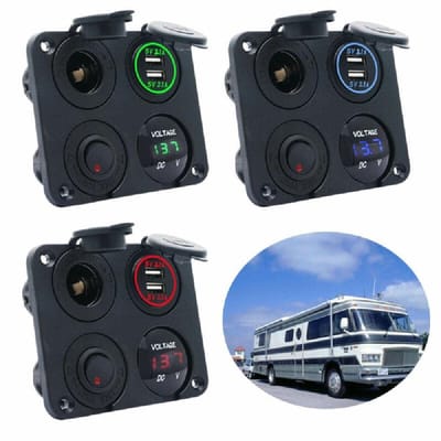 Allecto - 12V-24V Auto Lader - Dubbele USB Aansluiting - Met Voltmeter - Zwart - Geschikt voor Auto en Boot - Ideaal voor Caravans