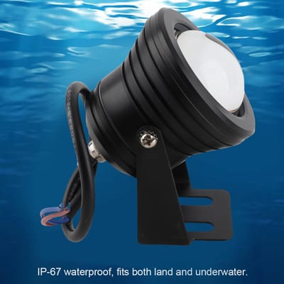 12V 10W RGB Aquarium LED Spotlamp voor Vissenkom Zwembad Tuin Onderwater Type 1 black