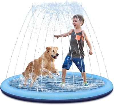 Opblaasbaar Sproeikussen Buitenspeelkleed 170cm - Zomerplezier voor Kinderen en Honden