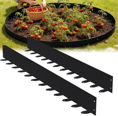 Gazonrand Metaal - Tuinrand Borderrand - Tuin Vormgeven - Flexibel Buigbaar - 100 cm 5 stuks - Zwart