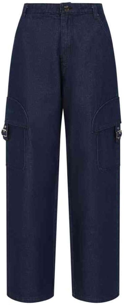 Banned - Aurora Wijde broek - S - Blauw/Blauw