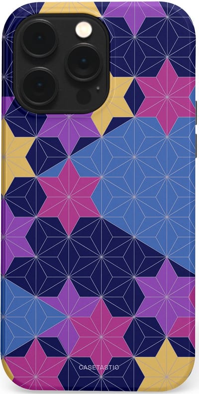 Casetastic Hoesje Geschikt voor Apple iPhone 14 Pro Max Magsafe - Stijlvolle Beschermende Duo-layer Case - Sterrenlijn