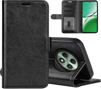 MobyDefend Hoesje - Geschikt voor Oppo Reno12 F - Wallet Book Case (Sluiting Achterkant) - Zwart