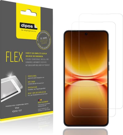 dipos – 2x Beschermfolie geschikt voor Vivo iQOO 15T | 3D Full Cover Screenprotector | 100% Passend