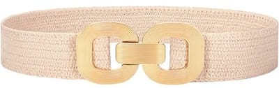 Elastische Riem - Rotan Creme/Goud | Polyester / Elastaan | Tailleriem | Fashion Favorite