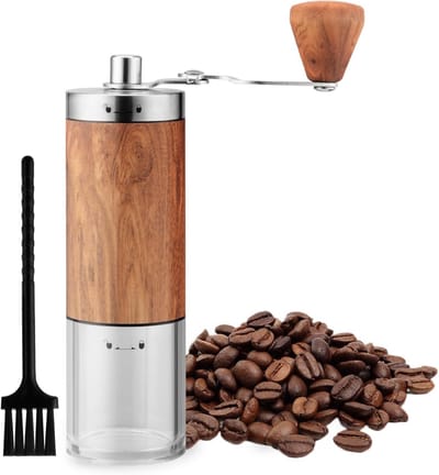 KZQ Handmatige koffiemolen - Handmatige conische koffiemolen van roestvrij staal, geschikt voor espresso, French press en filterkoffie - Draagbare koffiemolen, geschikt voor thuis, op de camping en op reis.