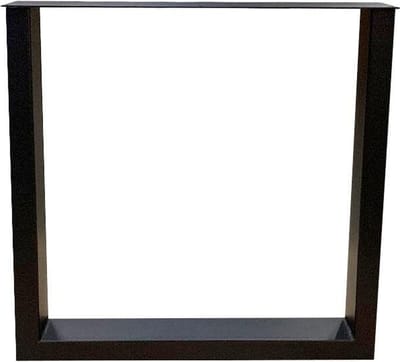 FLE - Stalen U tafelpoot zwart gepoedercoat 70 bij 8 cm en hoogte 72 cm (koker 8 x 4 cm)
