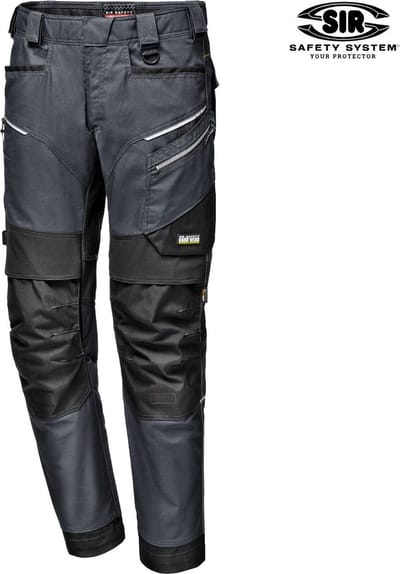 SIR SAFETY STRETCH CANVAS Cordura® Verstevigingen 4-Way Stretch Werkbroek HEREN Grijs - Met Kniezakken, Afritsbare Holsterzakken