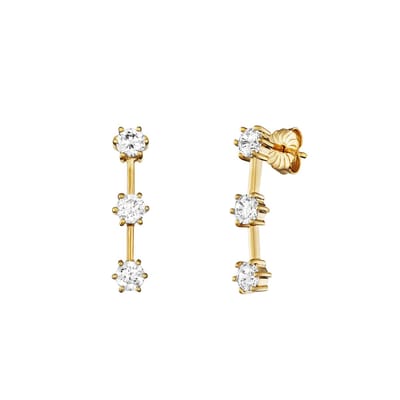 Julie Julsen Ohrstecker 925 Silber vergoldet Zirkonia weiß