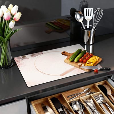 KitchenArt - Soft Harmony - Inductie Beschermer - 83x51.5 cm - Kookplaat Beschermer - Luxe Afdekplaat Inductieplaat - Anti-slip & Oprolbaar - Beschermmat Inductiekookplaat