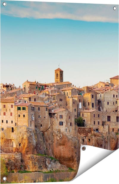 Gards Tuinposter Oude Stad in Toscane, Itali� - 60x80 cm - Tuindoek - Tuindecoratie - Wanddecoratie buiten - Tuinschilderij