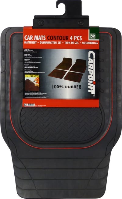 Carpoint Mattenset Rubber Contour – 4-Delig – Universeel – Antislip – Bescherming Tegen Vuil & Water – Auto Matten