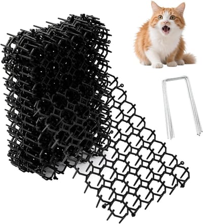 12 Stuks Anti-Kat Spikes 20x15cm Kattenmat met Stekels, Graven Stopper voor Katten, Dierenafschrikker met U-Vormige Pinnen
