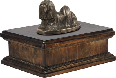 Lhasa Apso urn - elegante urn met hondenstandbeeld voor as van je huisdier