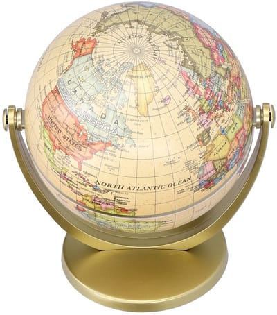 Dailygoods- Wereldbol Duurzaam - Decoratie - Globe - Aarde - Educatief - Stevige Basis