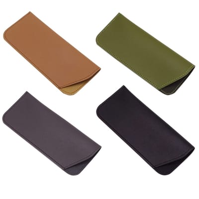 Inovra- Brillenkoker 4 stuks - PU Lederen - Zachte Hoes - Lichtgewicht - Bescherming tegen Krassen - Afmetingen 157 mm x 65 mm - Brillentasje