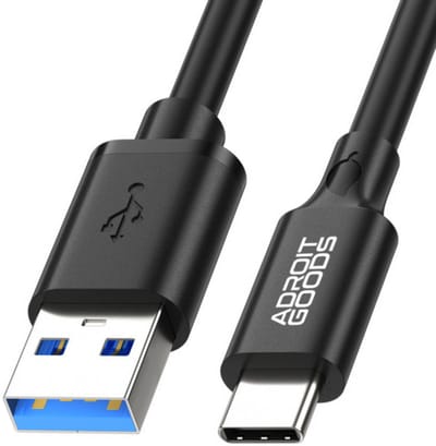AdroitGoods USB-A naar USB-C Kabel 3A Fast Charge & Data 5Gbps – 0.15m