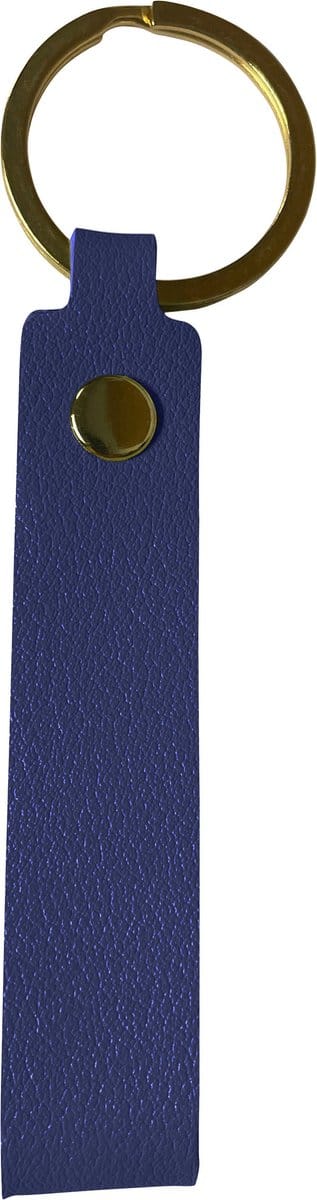 Sleutelhanger Leer Dun Sleutelhanger Leer met Sleutelring Sleutelhanger - Donkerblauw