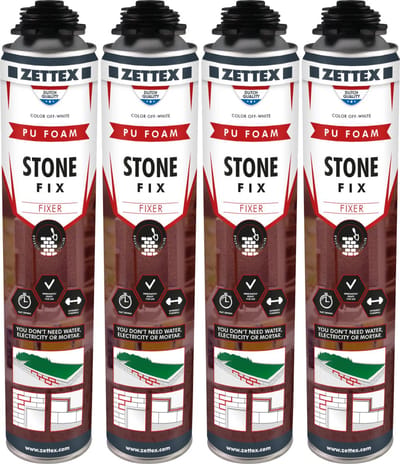 Stonefix Steenlijm - PU Blokkenlijm voor Stapelblokken - 4x 750 ml - Binnen & Buiten - Extra sterk - Beige